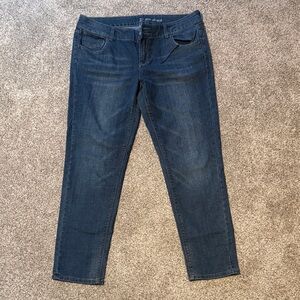 New York & Company Dark Blue Mid Rise Ankle Jeans Slim Straight Leg Size 10